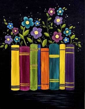 Vintage Books in Bloom - Paint Nite event in Chesterfield, MO